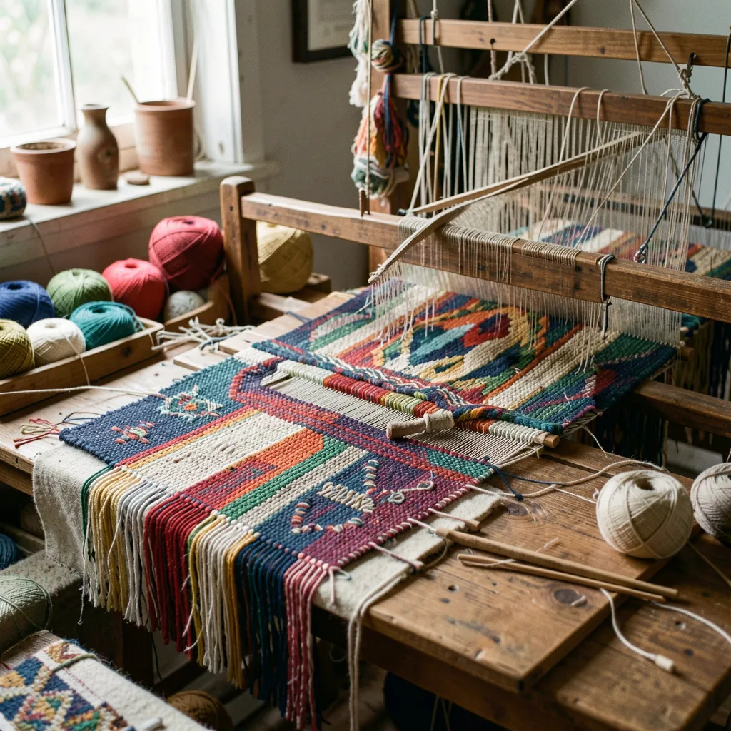 Textile samples showcasing different weave patterns and textures